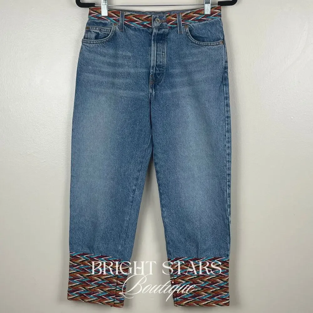 Rare Multicolor Trim Cropped Jeans ASO Buffy Summers BtVS High Rise Vintage